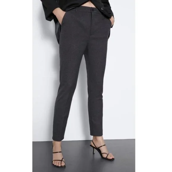 Zara Pants Jumpsuits Zara Highrise Check Sculpting Trousers